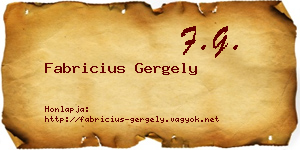 Fabricius Gergely névjegykártya