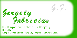 gergely fabricius business card